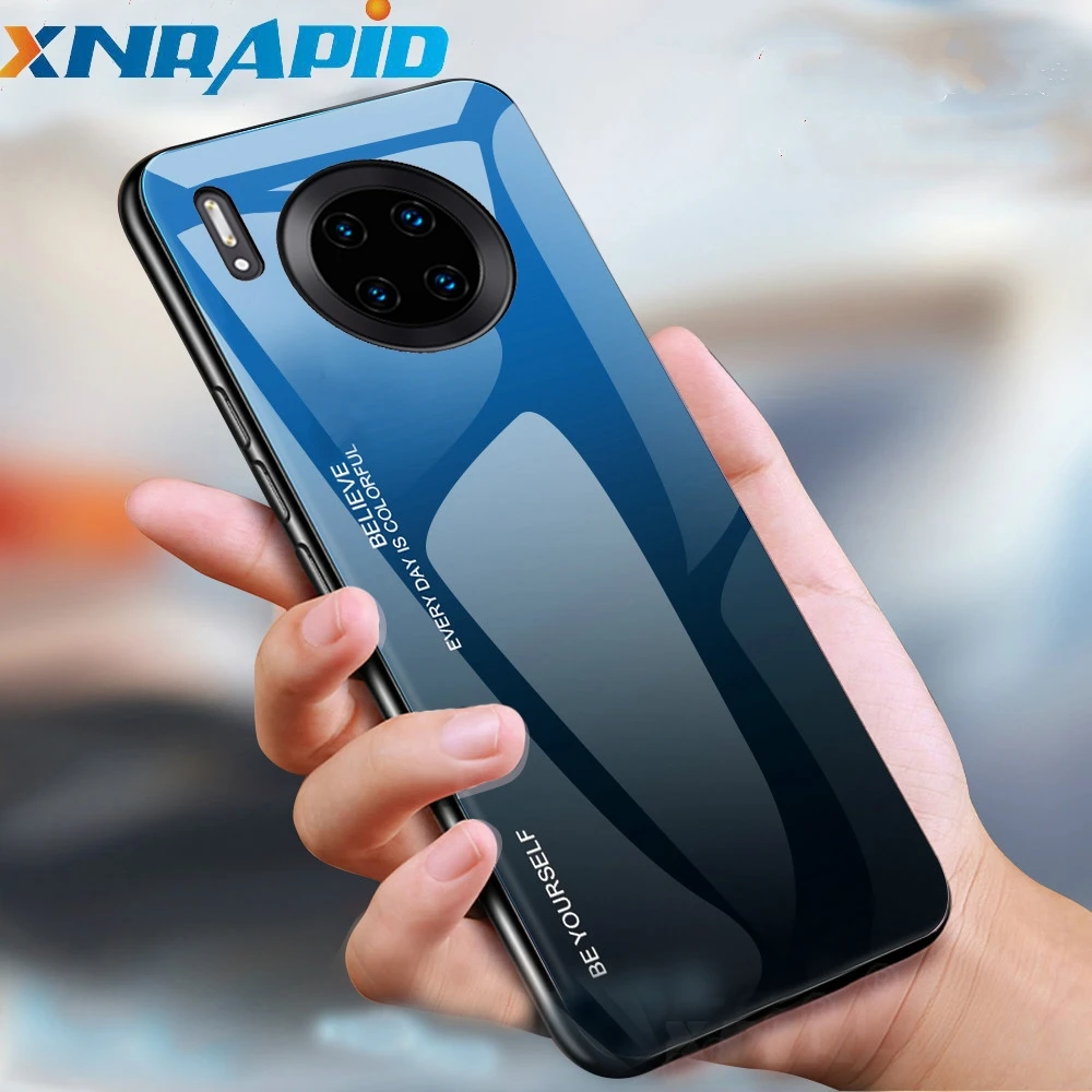 Для huawei mate 30 pro 5G чехол для телефона градиентное закаленное стекло Жесткий Чехол