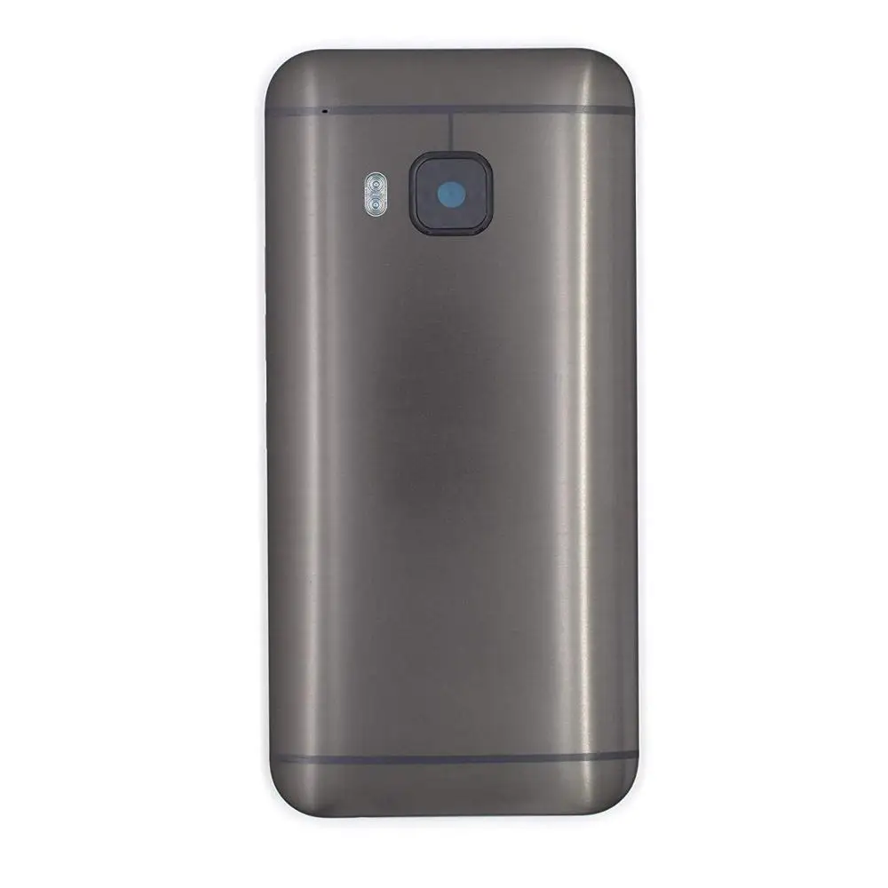 Металлический задний корпус двери для htc One M9 задняя крышка батарейного отсека чехол с объемом+ Кнопка питания+ объектив камеры в сборе - Цвет: Серый