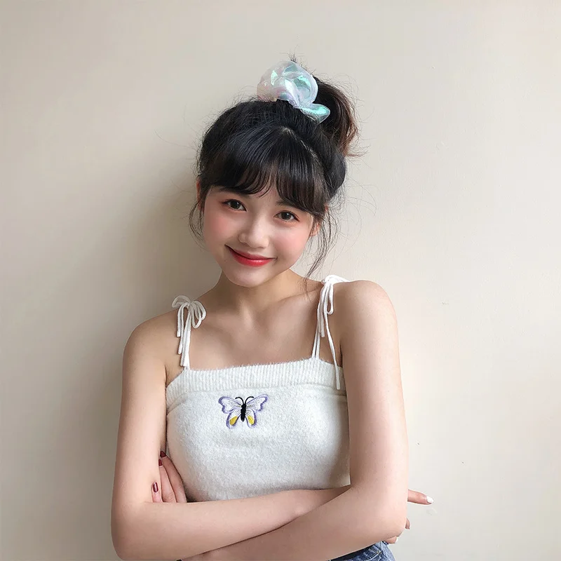 Резинка для волос шифоновая в сеточку летняя эластичная заколка девочек и женщин