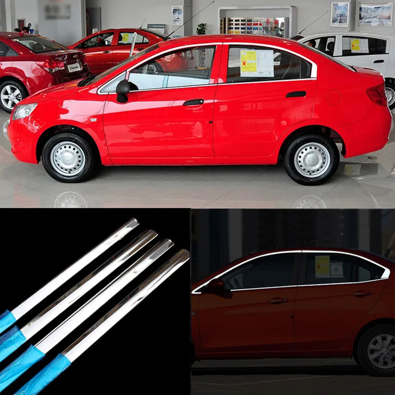 

10 шт. дверная оконная рама из нержавеющей стали, Формовочная отделка для Chevrolet Sail