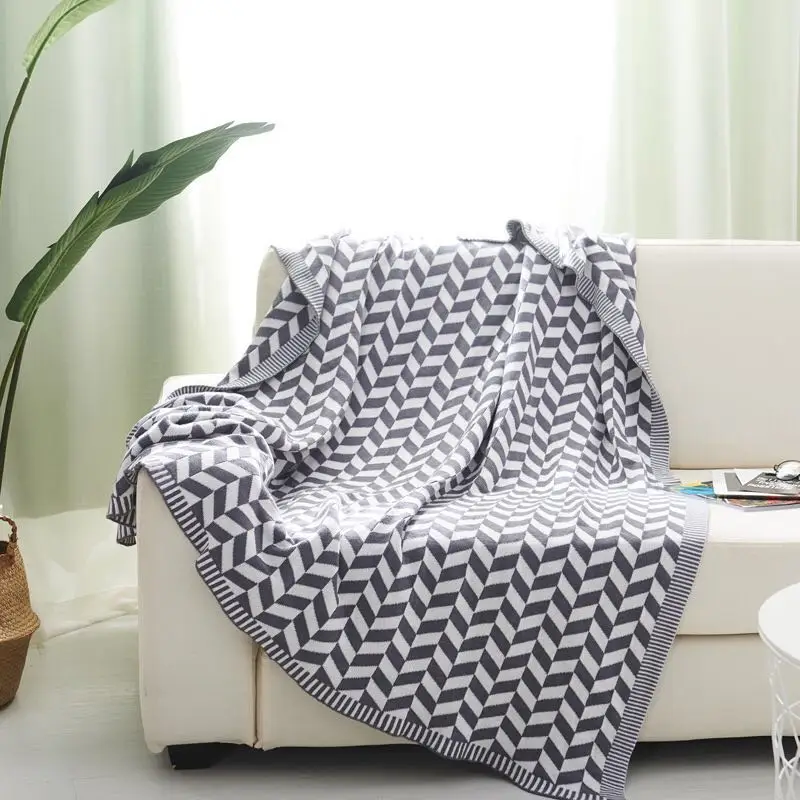 

Boreal Europe style sofa cloth ins geometry cotton thread blanket in the spring and autumn blanket cotton blanket that leisure c