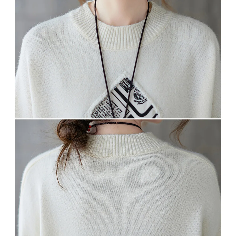 

2020 Autumn Winter Wool Sweater Women Casual Loose Pullover Tops Irregular Hem Jumper Mid-Length Plus Size Cardigan