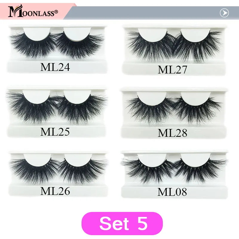 30 pairs Mink Eyelashes Bulk 25mm Dramatic Long 3D Mink Lashes Moonlass Makeup Luxury 25mm Lashes Wholesale False Eyelash