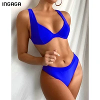 ingaga push up bikinis 2021 womens swimsuits solid swimwear women sexy brazilian bikini set biquini female set summer beachwear