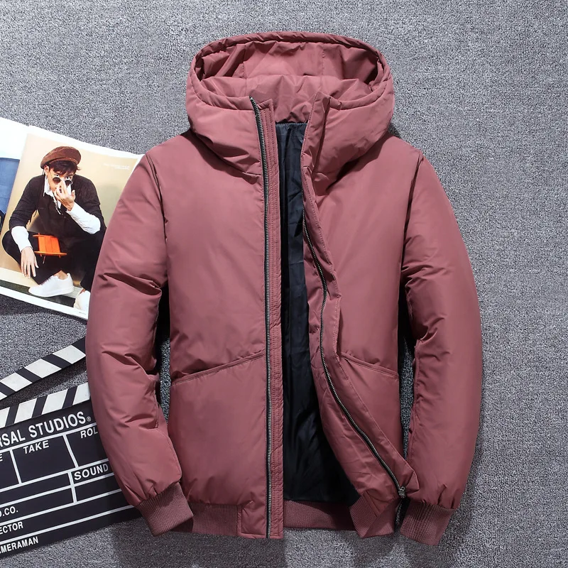Мужской пуховик 3 цвета ветрозащитная верхняя одежда с капюшоном повседневные