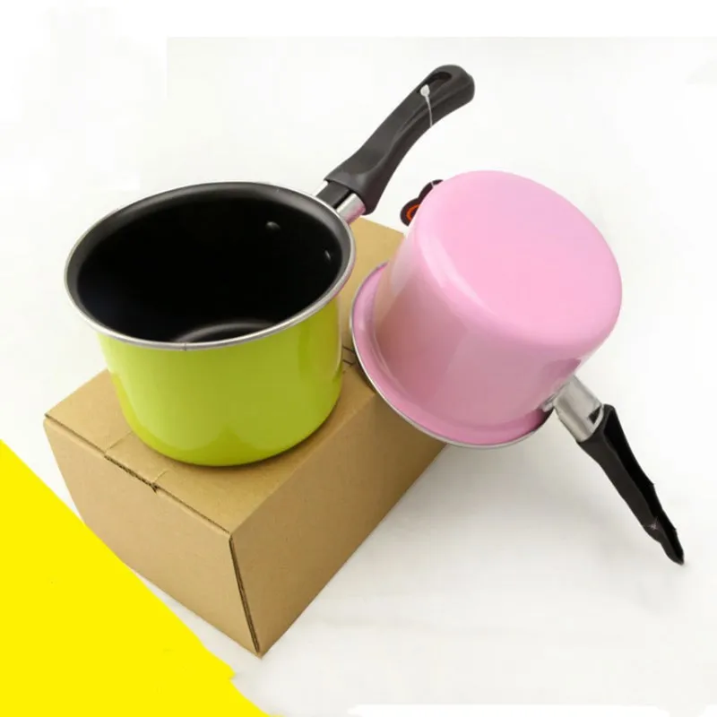 Разноцветная мини кастрюля для молока антипригарная Кастрюля практичная