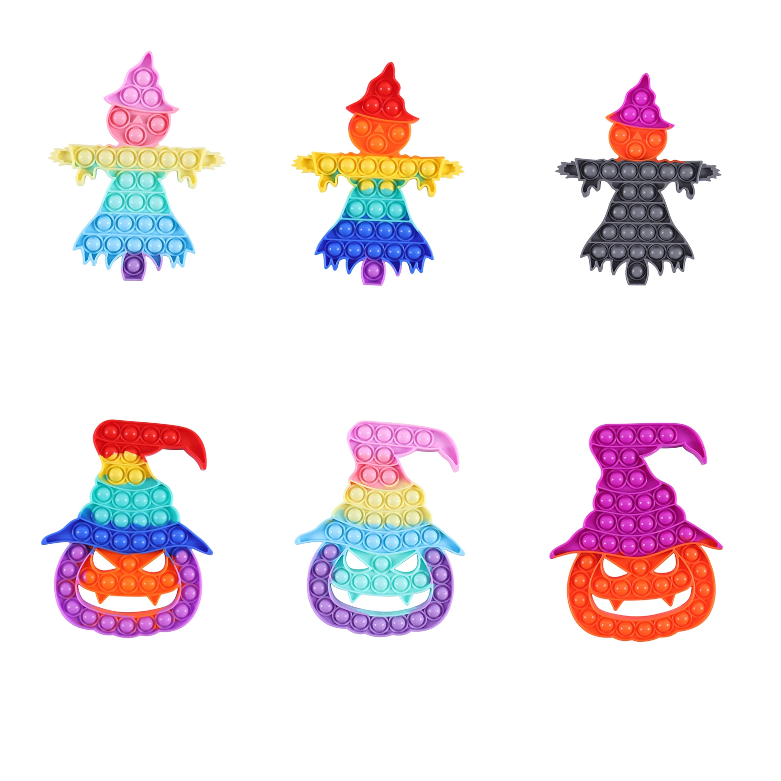 

Large Rainbow Push Bubble Fidget Toys For Children's Educational Decompression Toy I Am A Master Silicone Push Bubble Toy