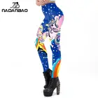 Женские радужные леггинсы NADANBAO, эластичные леггинсы с высокой талией, повседневная одежда на весну и осень