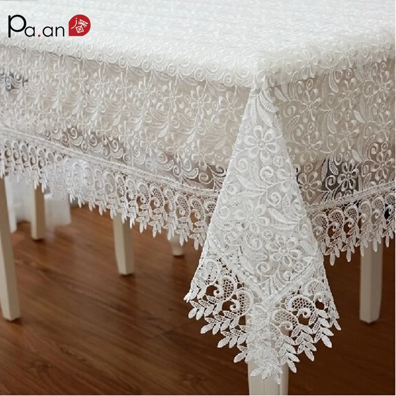 Скатерть с вышивкой в Европейском стиле кружевная прямоугольная круглая