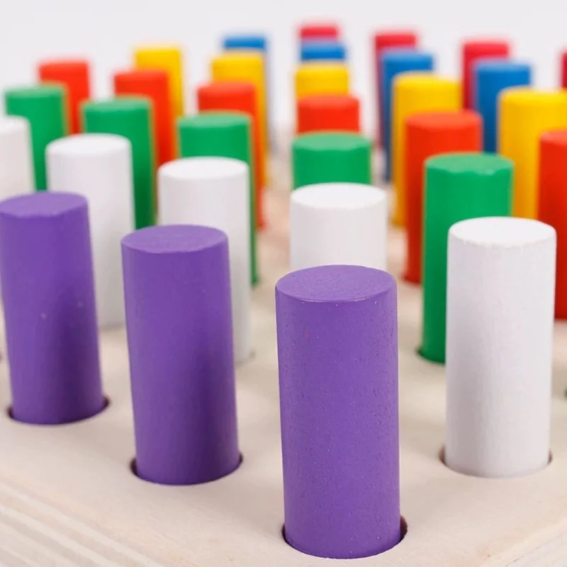 Материалы montessori игрушки развивающие игры цилиндра разъем Конструкторы деревянный математические игрушки для детей, Игрушки для раннего развития детей