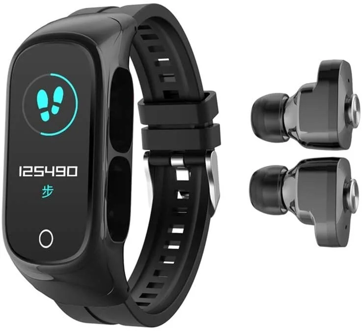 N8 2 в 1 Смарт-браслет TWS Беспроводная Bluetooth-гарнитура комбинированные беспроводные