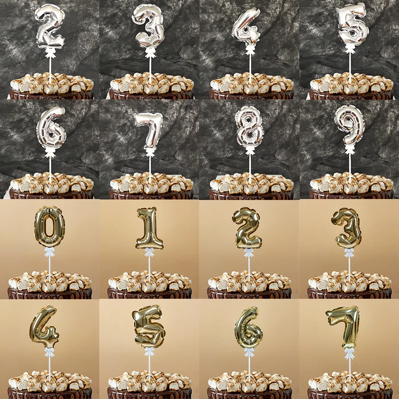2 шт. воздушный шар в форме цифры торт Топпер детский день рождения украшения для