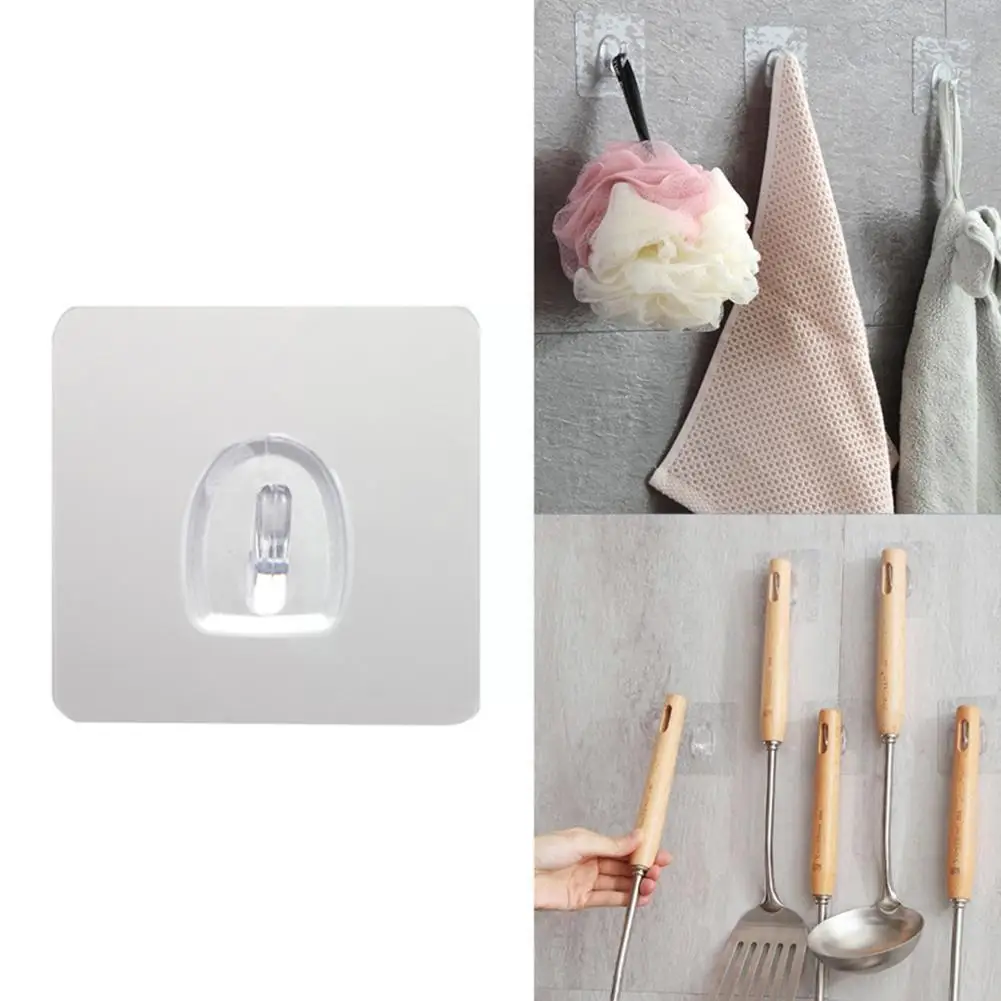 

1Pcs Transparent Waterproof strong Adhesive Door Wall Hangers Hooks For Kitchen Bathroom Accessories P8O7