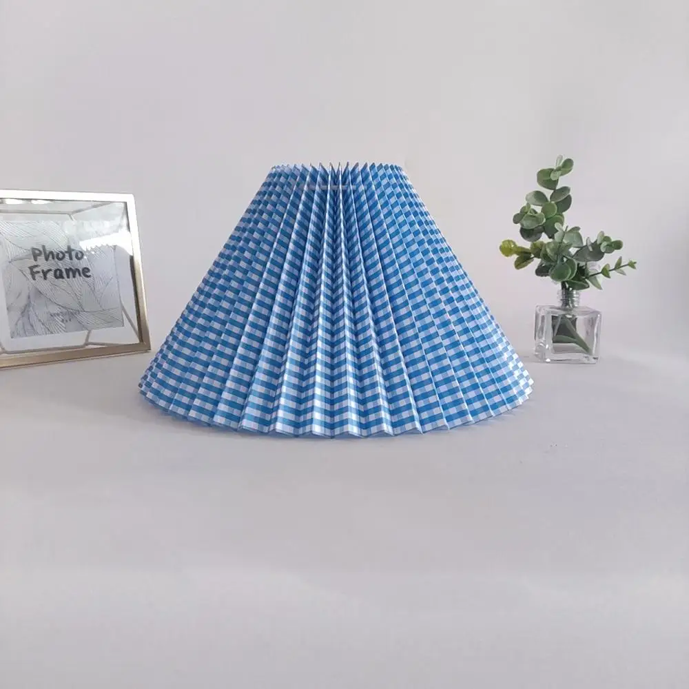 

E27 E14 fabric lampshade Abajur 2020 Xianfan new full plain lattice series pleated KD kitchen hotel guest room lamp shade