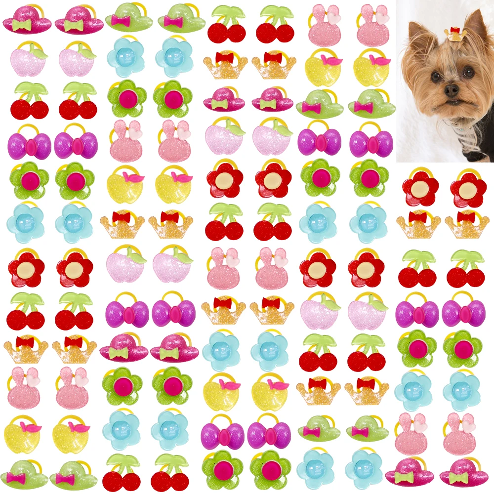 

100PCS/Lot Cute Dog Pet Mini-hair Bows Adorable Resin Dog Hair Accessories Dog Grooming Bow Pet Supplies