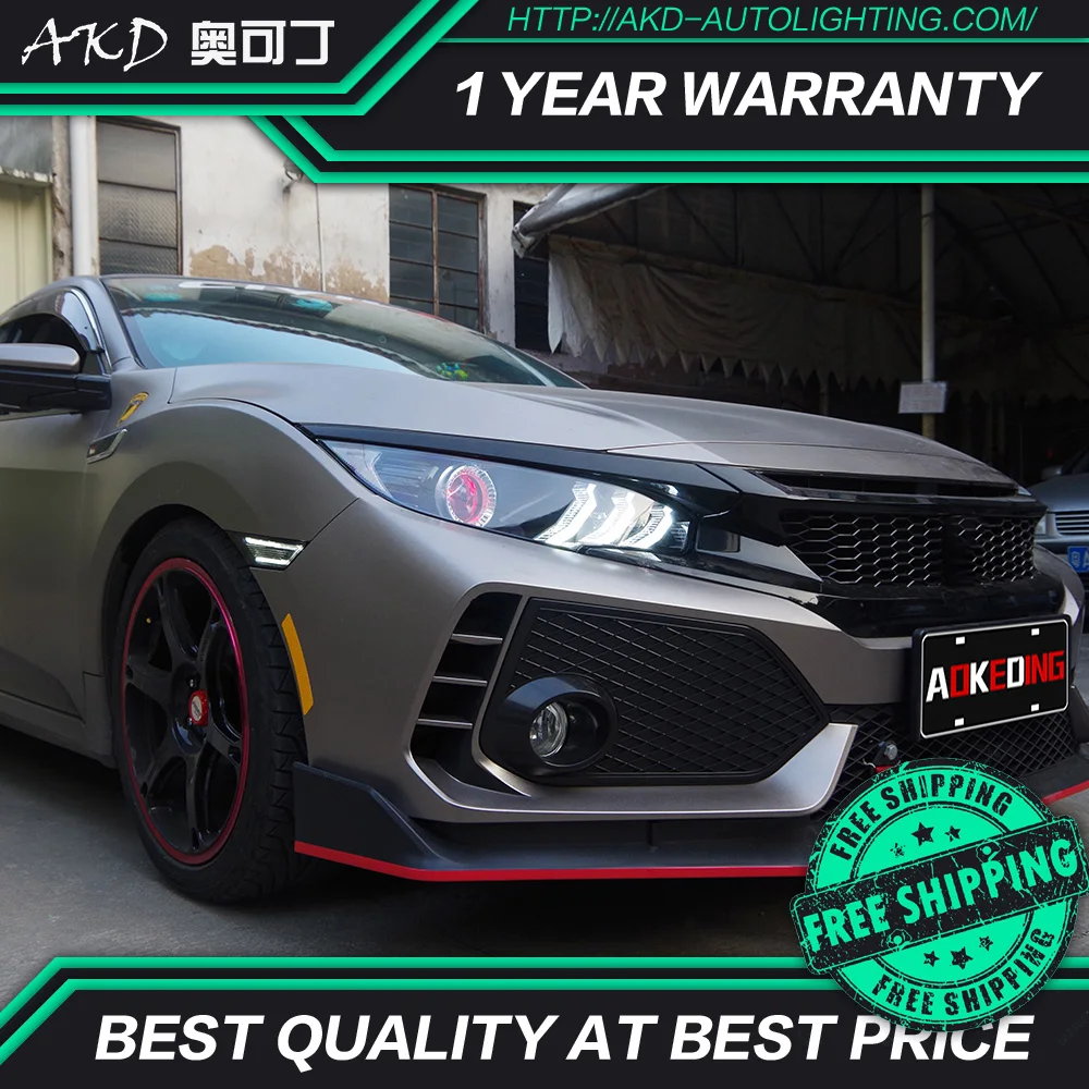 АКД автомобильного тюнинга фар для Honda CIVIC X G10 MK10 светодиодные фары DRL