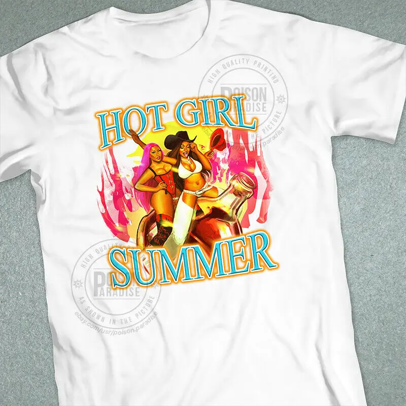 NICKI MINAJ& MEGAN THEE Жеребец "горячая девушка лето" T-SHIRT унисекс. VTG вдохновленная модная футболка мужская одежда
