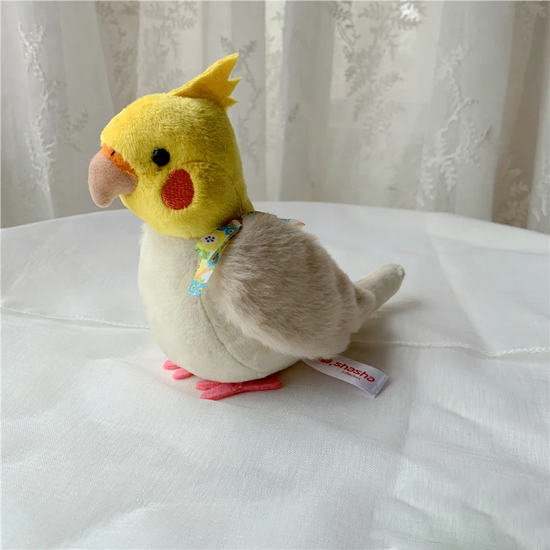 Green 16CM Height 14 см волнистый плюшевый игрушки Мягкая настоящая жизнь волнистый Попугайчик мягкие животные игрушка реалистичные Птицы Мягкие игрушки подарки для детей - Цвет: Green 16CM Height