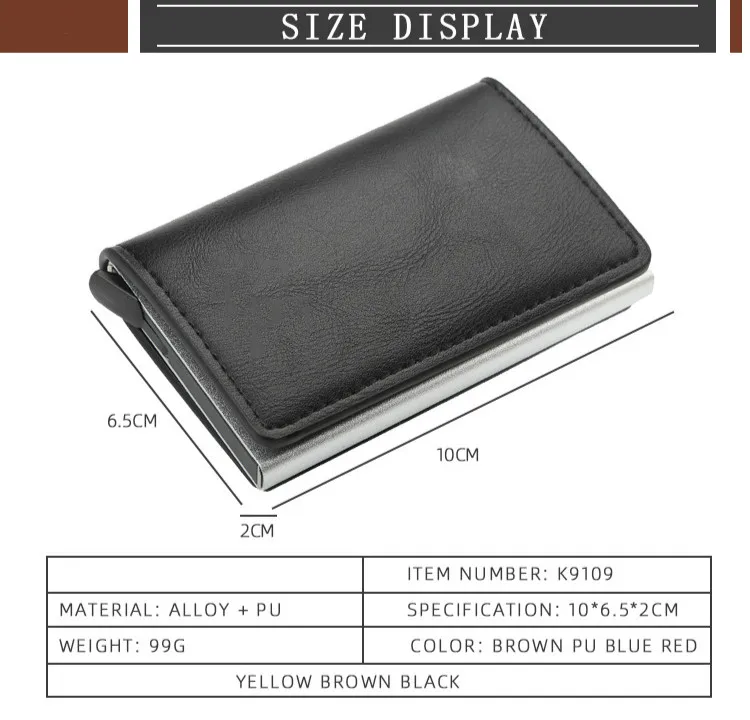 Zovyvol бизнес кредитный держатель для карт для мужчин и женщин Металл RFID винтажная алюминиевая коробка искусственная кожа Crazy Horse кошелек для карт кошельки