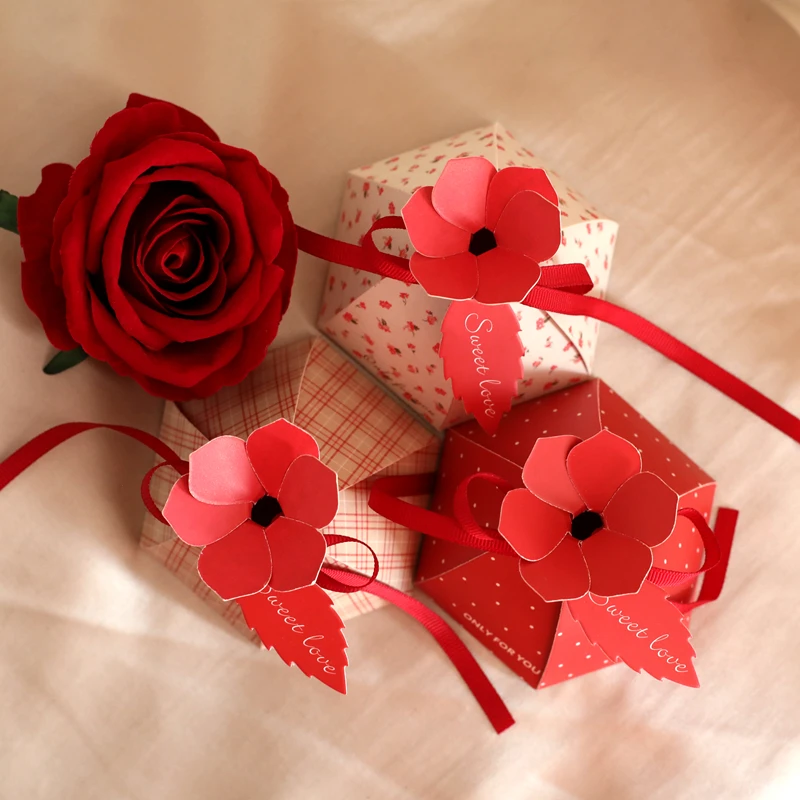 

20pcs Sugar box wedding candy box 2019 new Sen candy gift box creative European wedding candy box flower candy box