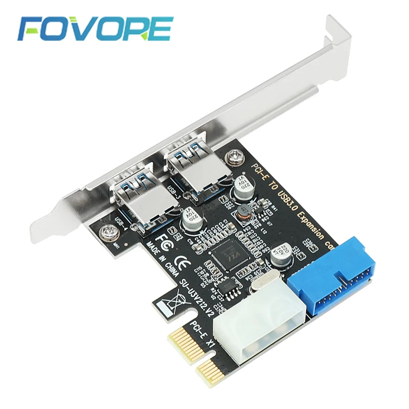Адаптер USB 3 0 pci e 2 порта usb на pcie передняя панель 20pin 20 контактов USB3.0 хаб PCI express