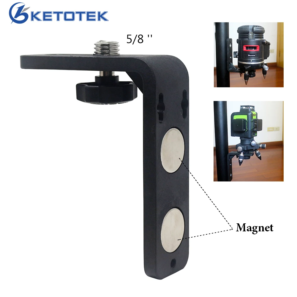 Ketotek-Soporte de nivelación de láser magnético, superfuerte, 5/8, 1/4 para nivel láser 3D de 6/8/12 líneas