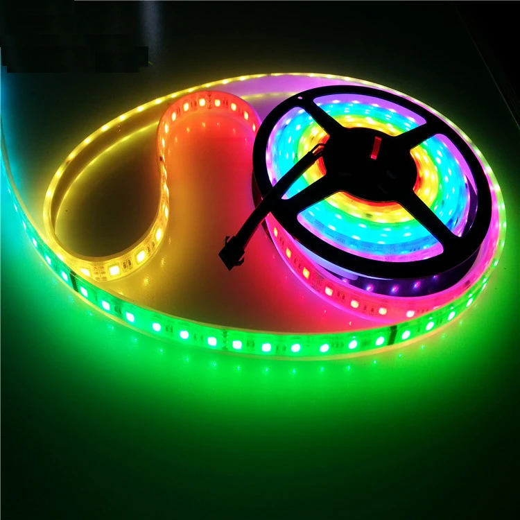

5m 30led/m 60led/m DC12V ws2811ic 5050 RGB SMD individually addressable ws2811 led pixels strip,full color Flexible LED strip