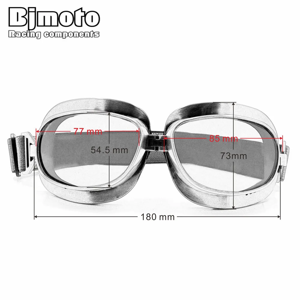 

MX Motocross Goggles Glasses Copper Plated Frame Vintage for Open Face Helmet Goggles Retro Helmet Steampunk Flying Glasses