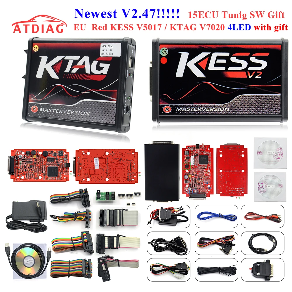 Без жетонов KESS V2 V5.017 V2.47 2,47 мастер версия ECU чип тюнинг KESS 2 5,017 используется онлайн для автомобилей грузовиков DHL бесплатно