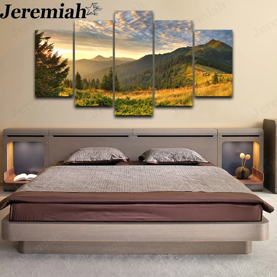 

Modern Sunset Canvas Painting Wall Art Hillside Clouds Poster Hd Printing Home Decor Accessories