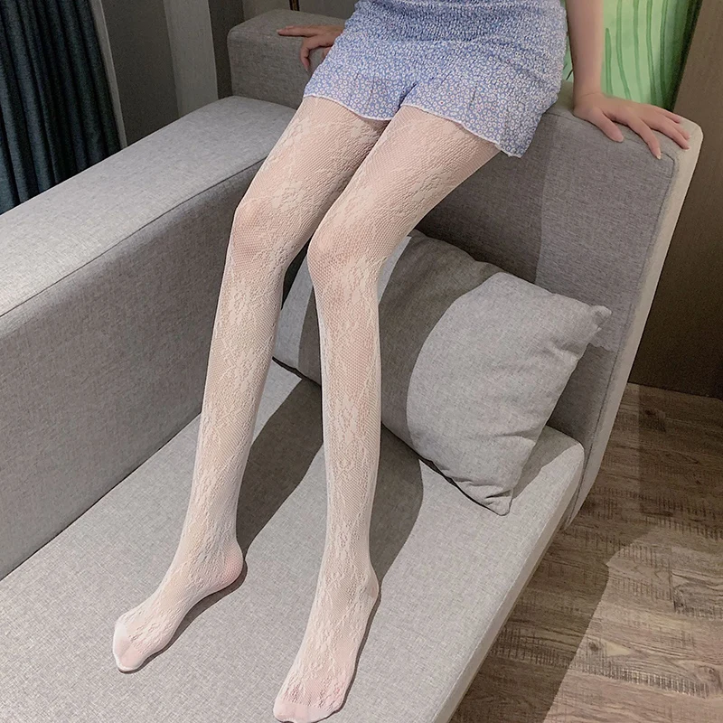 

Ladies socks white flowers pantyhose net stockings rose rose flower stockings