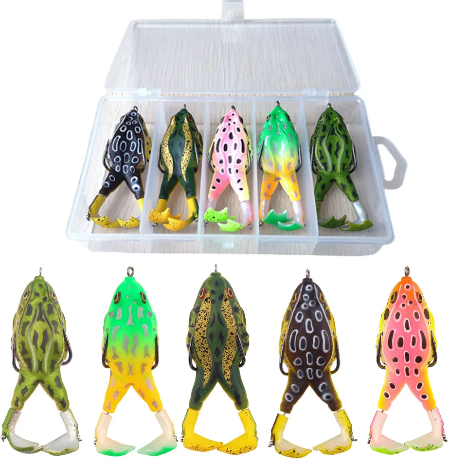 

1 Set 9cm 13.7g Silicone Wobblers Frog Ice Fishing Lures Softbait Double Propeller Jigging Frog Lure Jig Bait Topwater Soft Lure