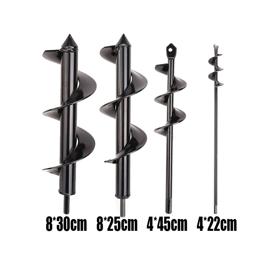 MithBros Garden Plant Auger Spiral Drill Bit Post Hole Digger Tool for Planting Tree Mixing Seed Soil Fertilizer Digging Holes |
