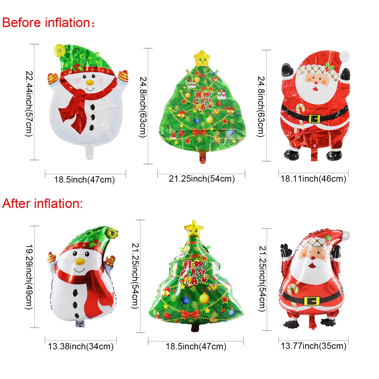 

Santa Claus,Christmas tree,Snowman Merry Christmas Aluminum foil balloon Creativity Christmas gifts toys New year decorations