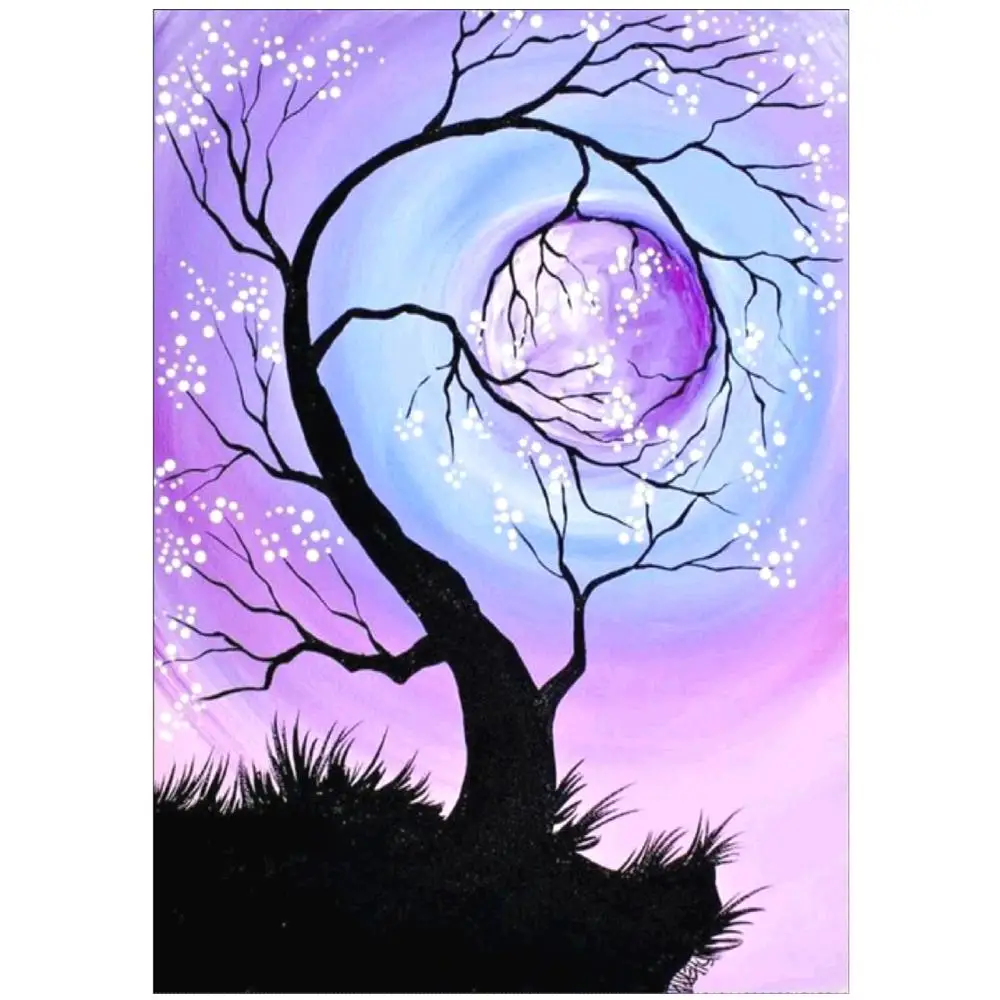 5D Сделай Сам Алмазная искусство цвета с рисунком дерева вышивка крестиком