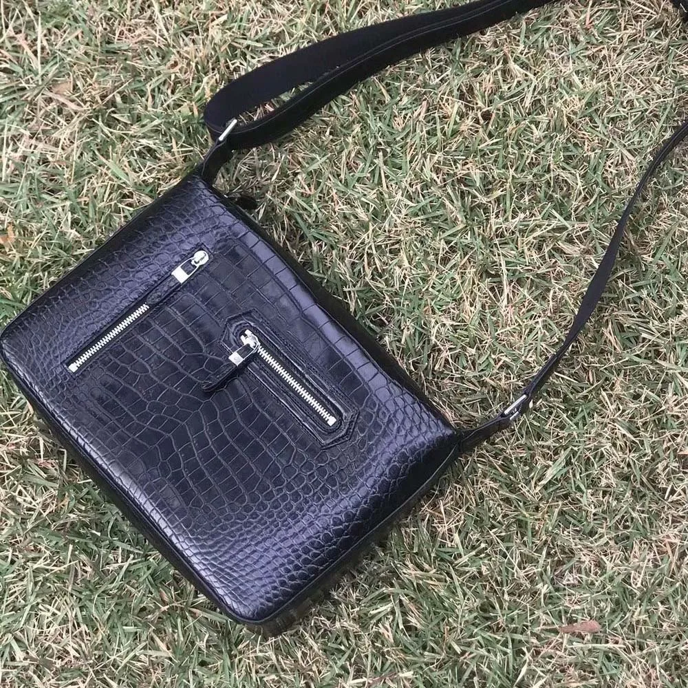 

fanzunxing Thailand crocodile Men bags Inclined shoulder bag fashion leisure Single shoulder bag business Men crocodile bag