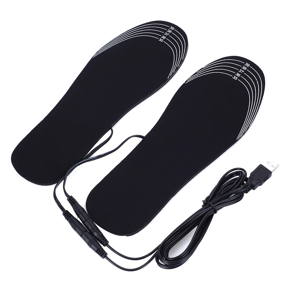 1 пара USB стельки с подогревом для ног, согревающие стельки для ног, теплые носки для ног, зимние уличные спортивные стельки для обуви, Теплые Зимние Стельки