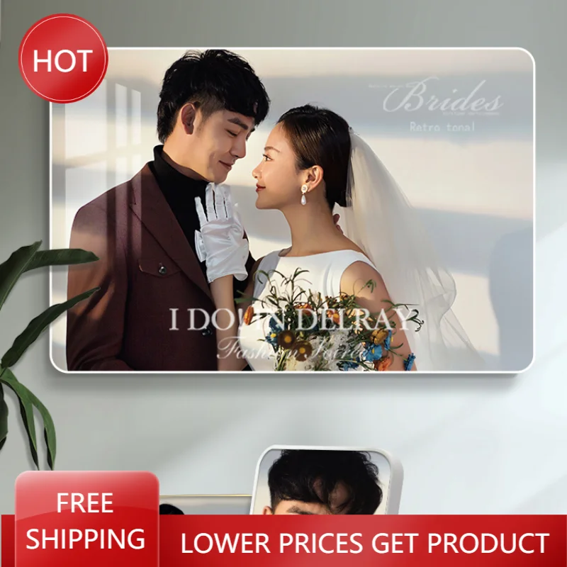

Glod Wedding Photo Frame Set Wall Decoration Crystal Wall Hanging Photo Frame Creative Modern Decor Foto Cadeau Wall Art AG50XK