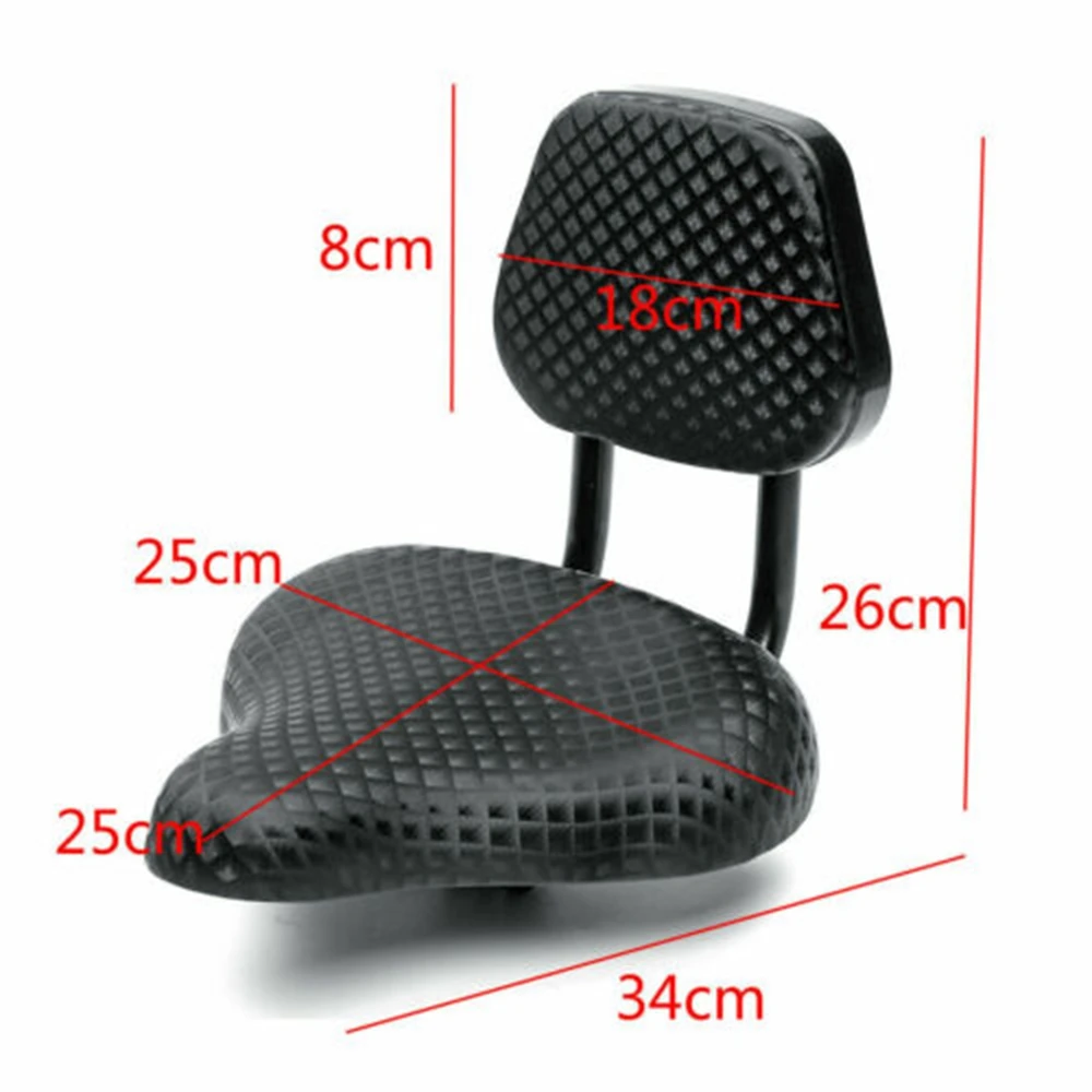 

Cycling Wide Comfort Artificial Leather Bike Bicycle Saddle Seat with Backrest Support Bicycle Accessories Replacement Parts