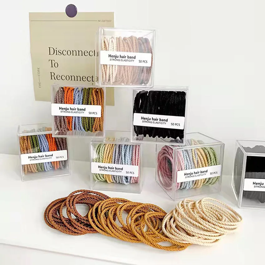 

50 Pcs/Pack New Children Cute Colors Soft Elastic Hair Bands Baby Girls Lovely Scrunchies Rubber Bands Kids Hair Accessories