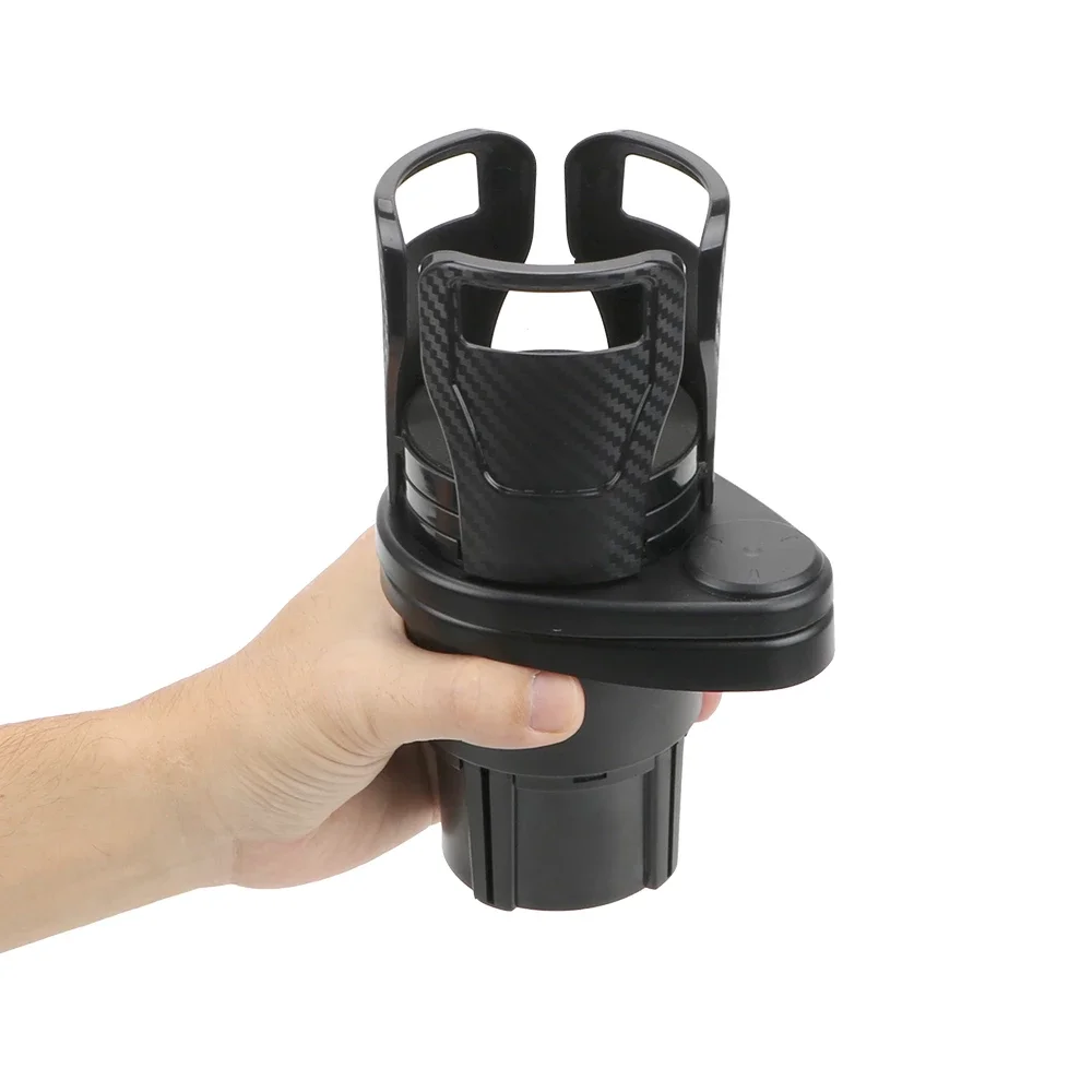 

360 Degree Car Dual Hole Cup Holder Slip-proof Adjustable Cup Stand Drinking Bottle Holder Bracket Sunglasses Phone Organizer