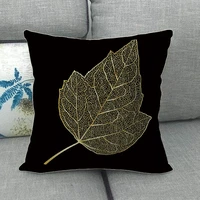 nordic ins wind black gold tree leaf polyester no inner cushion cover 4545cm home decor for throw pillowcase cover decorative