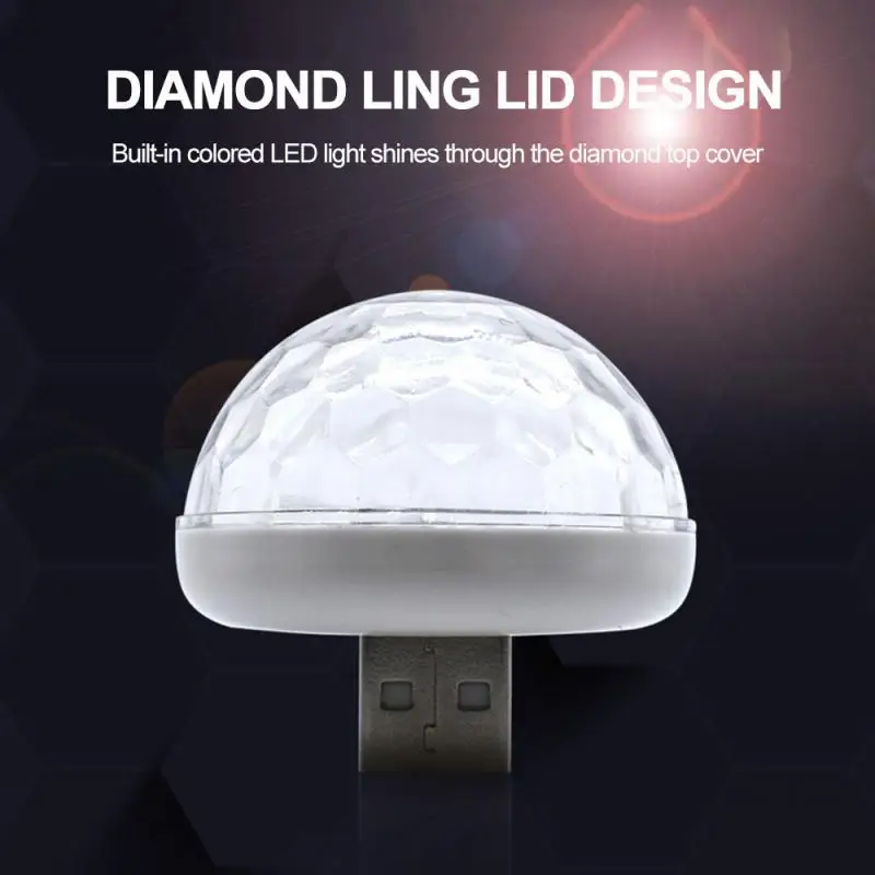 Новый светодиодный USB автомобильный атмосферный светильник DJ RGB мини цветная