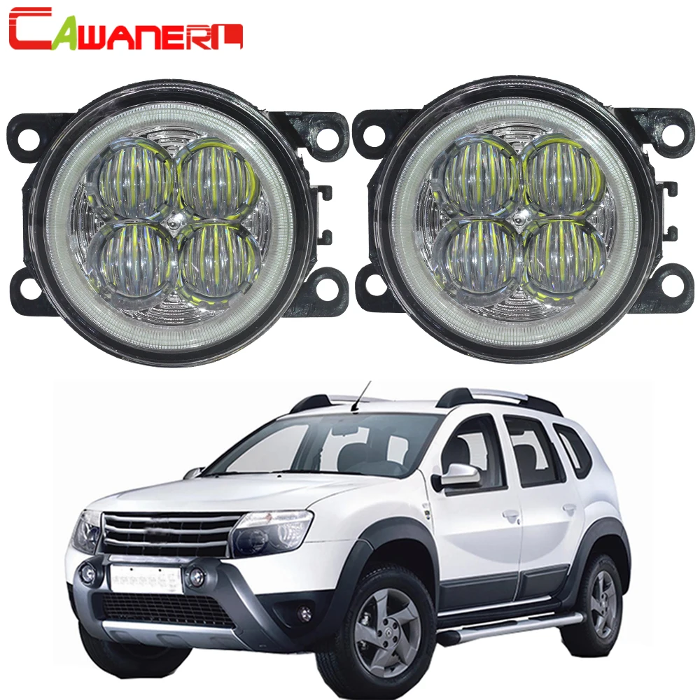 Cawanerl Стайлинг авто светодиодный туман светильник Ангел глаз DRL Дневной 12V для Dacia