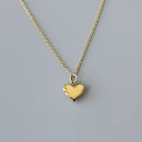 amaiyllis 18k gold retro peach heart clavicle chain necklace pendant gold long necklace for lovers collar jewelry gift