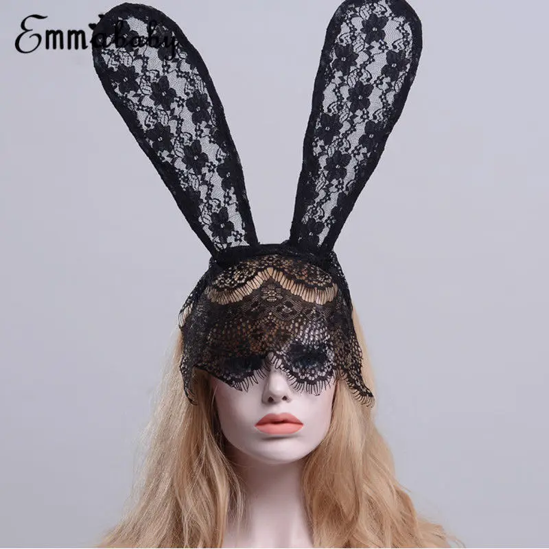 Черный сексуальный женский костюм на Хэллоуин для вечерние с кроличьими ушками