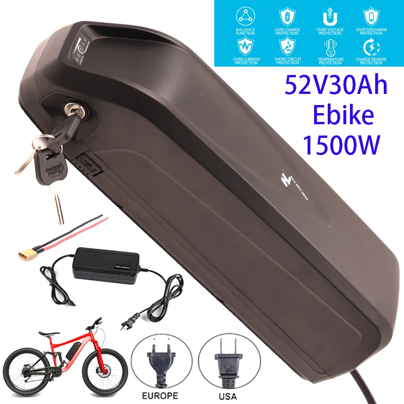 

18650 Electric Bicycle 36V 48V 52V Hailong Battery USB BBS02 BBS03 BBSHD 17Ah 20Ah 30Ah 500W 750W 1000W 1500W