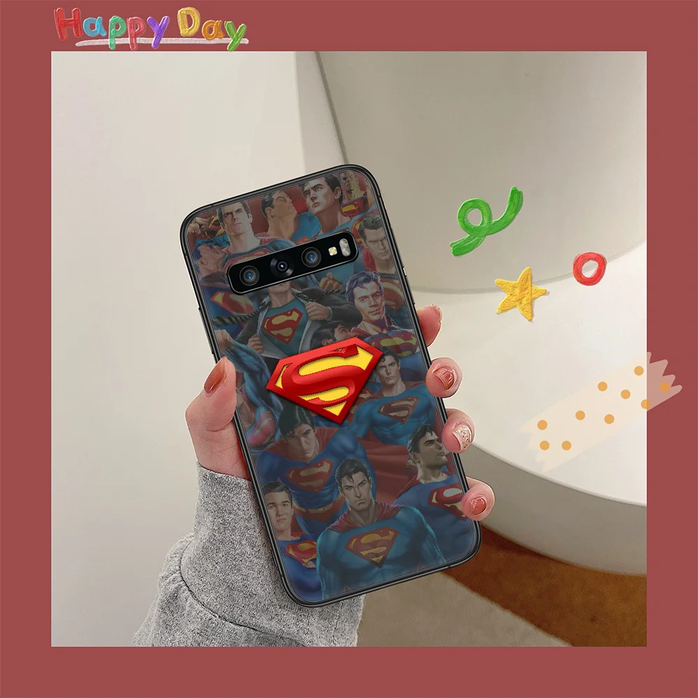 

Supermans Super Hero Phone Case for Samsung Galaxy Note S 6 7 8 9 10 E 20 Ultra Edge Plus black Hoesjes Silicone Coque 3D Prime