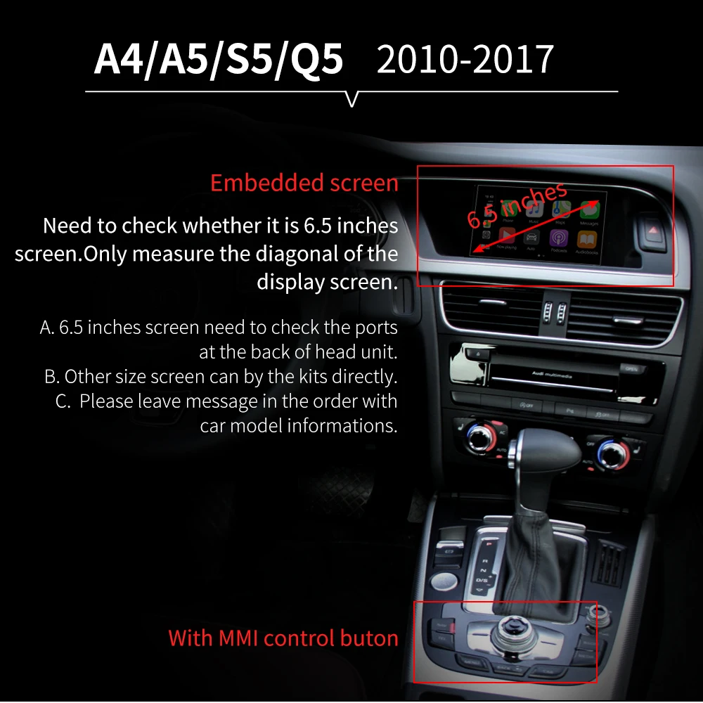 Carlinkit беспроводной CarPlay для Audi A6 A7 A8 C7 Q7 2010- MMI 3g/3g+ интерфейс muItimedia CarPlay& Android авто комплект модернизации