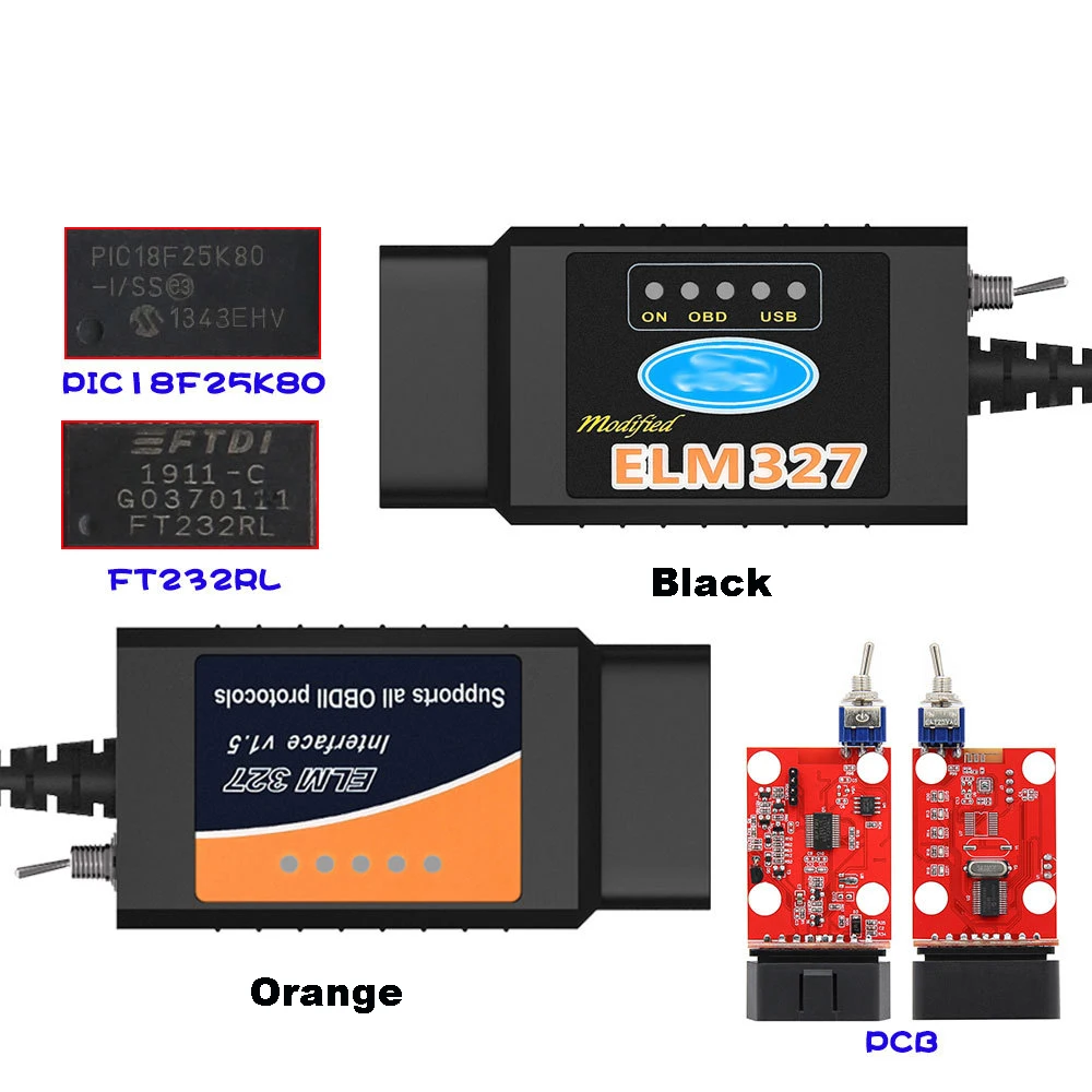 

ELM327 USB V1.5 With Switch FTDI 25K80 chip modified for Ford Forscan FoCCCus HS CAN and MS CAN car OBD2 diagnostic tool